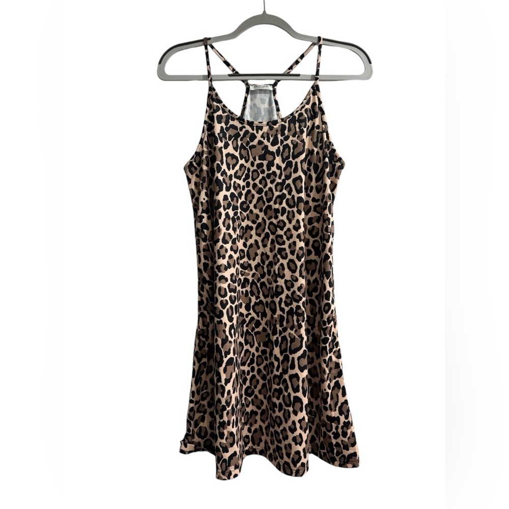Women’s Coverup Causal Dress Lounge Sleep Leopard Animal Print Razor Back Medium - Picture 2 of 12
